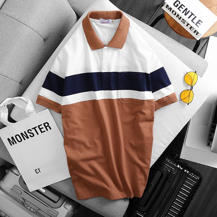 Áo thun kẻ sọc PAPA túi nam | BigBuy360 - bigbuy360.vn
