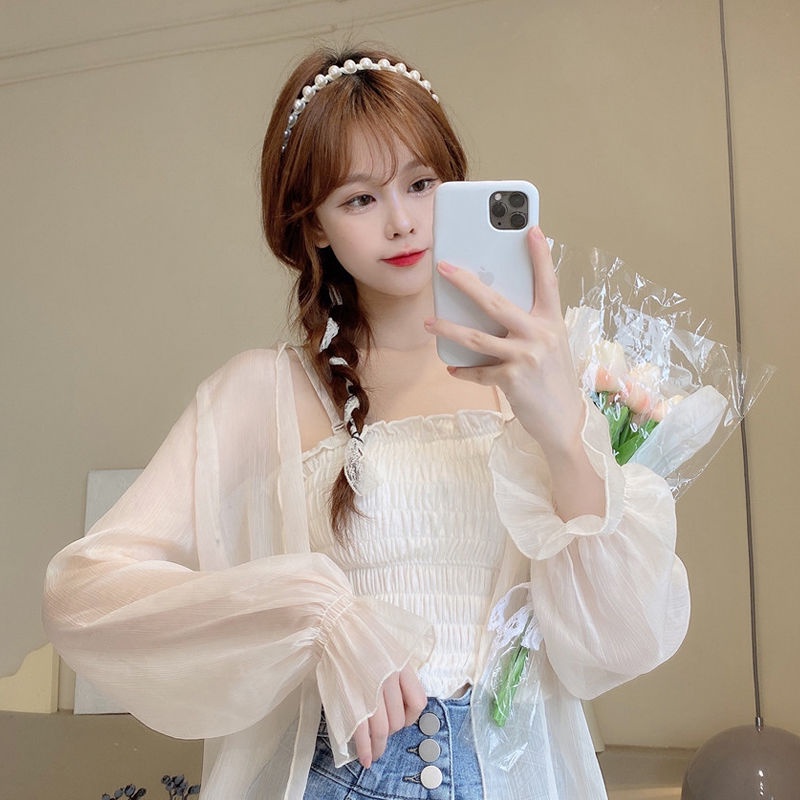 Áo Khoác cardigan Vải Voan Mỏng Chống Nắng Thời Trang Mùa Hè Cho Nữ