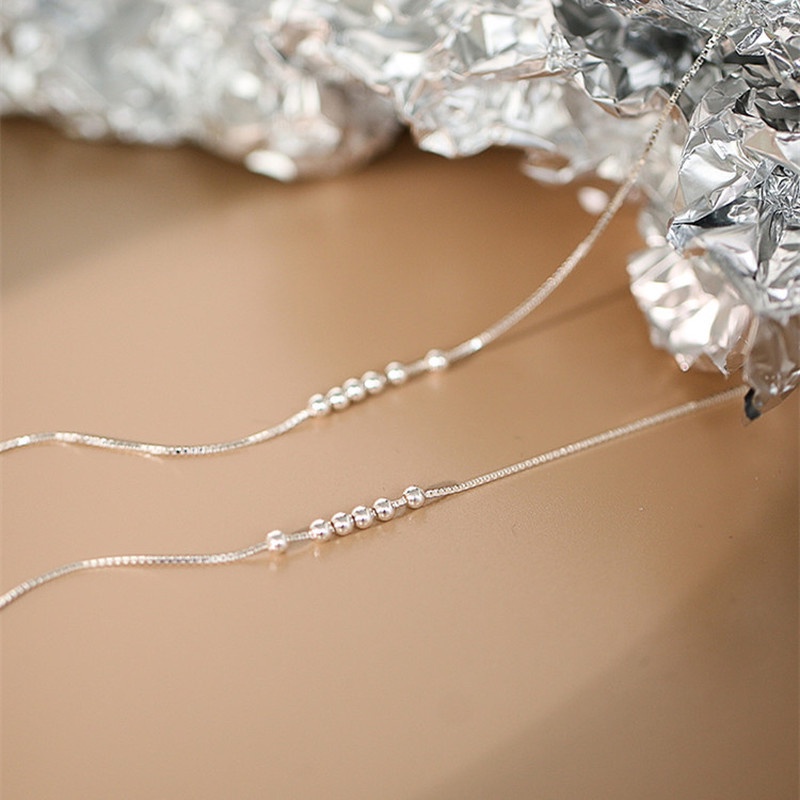 Vòng Tay Bạc S925 Đính Hạt Nhỏ Đơn Giản Thời Trang Hàn Quốc Cho Nữ