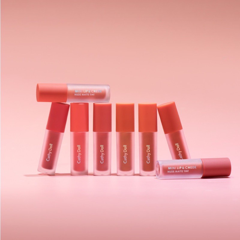 CATHY DOLL MAKEUP  MINI LIP&CHEEK NUDE MATTE TINT Son kem và má hồng Cathy Doll Thái lan - shopmpThai