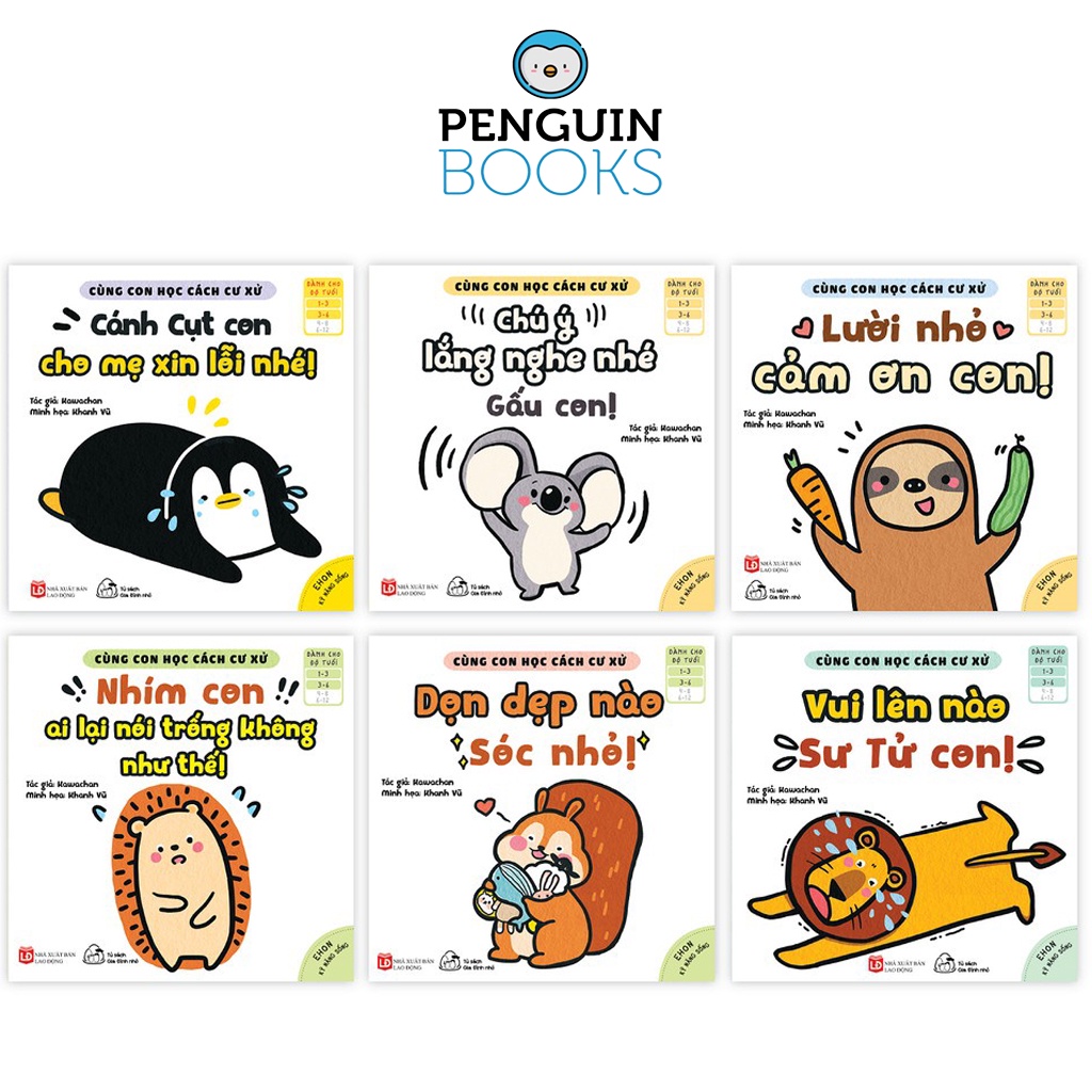 Sách Muki - Ehon Cùng Con Học Cách Ứng Xử (Bộ 6 Cuốn) (Dành cho bé 1 - 4 tuổi)