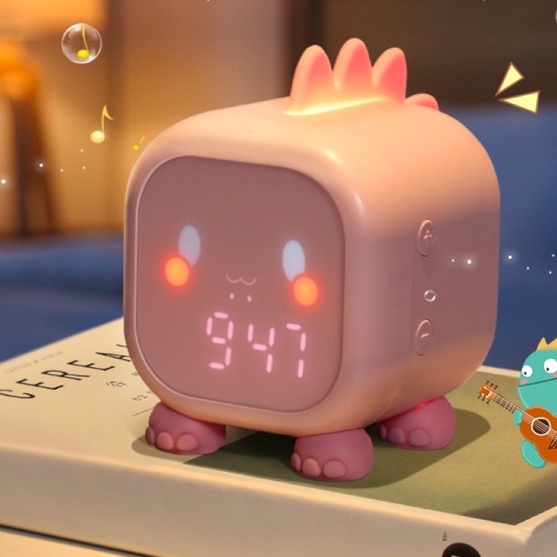 Đồng hồ khủng long Dinosa có đèn ngủ nhiều màu cảm ứng âm thanh