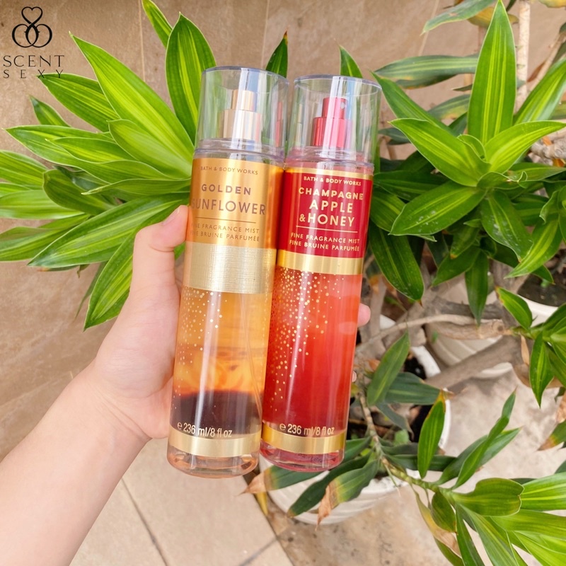 Xịt thơm cơ thể Bath &amp; Body Works - Champagne Apple &amp; Honey/ Golden Sunflower (236mL)