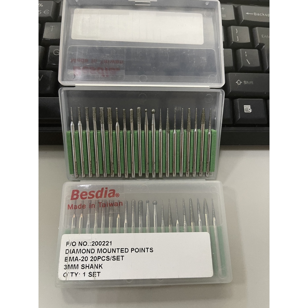 Bộ mũi mài kim cương BMA-30 BESDIA MADE IN TAIWAN, Bộ đầu mài kim cương BMA-20 BESDIA TAIWAN, Diamond Mounted Points
