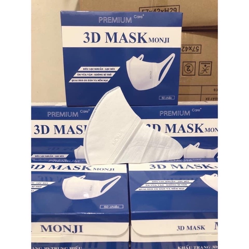 Hộp 50 chiếc Khẩu Trang 3D Mask Monji Kháng Khuẩn