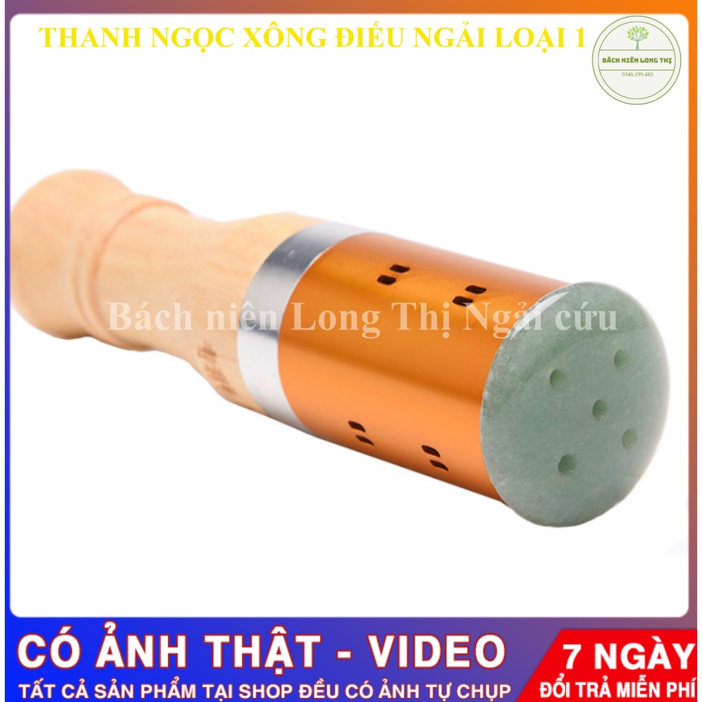 Thanh gỗ đầu ngọc hơ điếu ngải giác hơi, xông ngải, lăn ngải