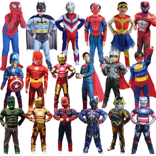 Quần áo siêu nhân anh hùng cho các bé chiều cao từ 100cm-170cm ( hàng có sẵn)
