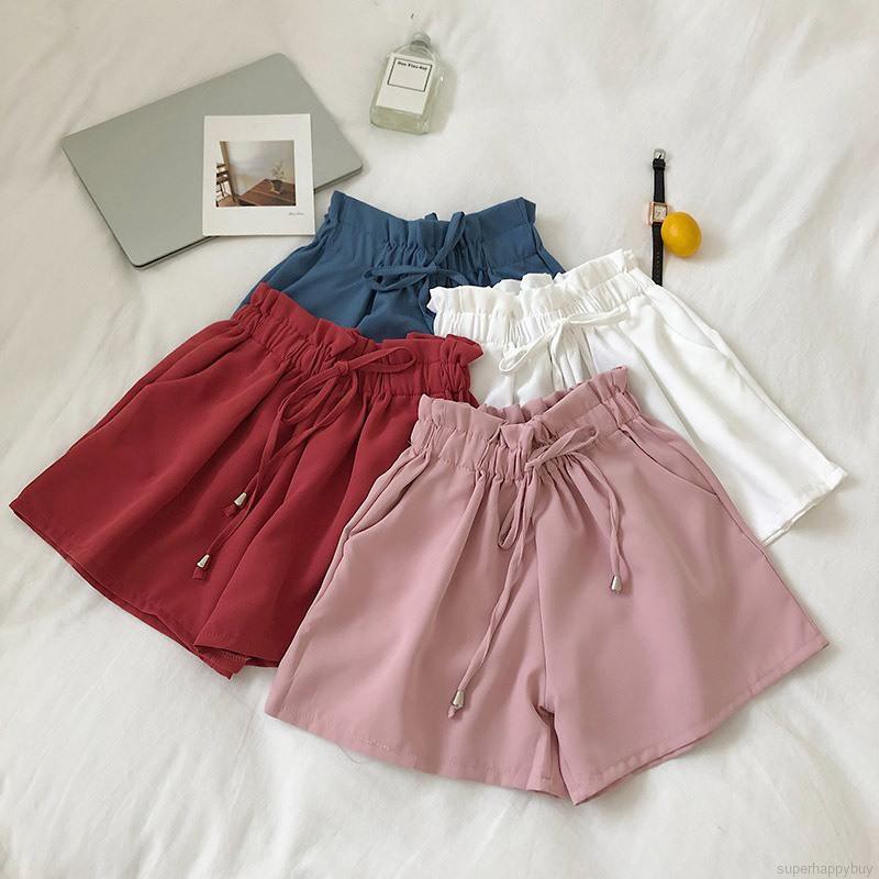 Quần short nữ ống rộng lưng cao
