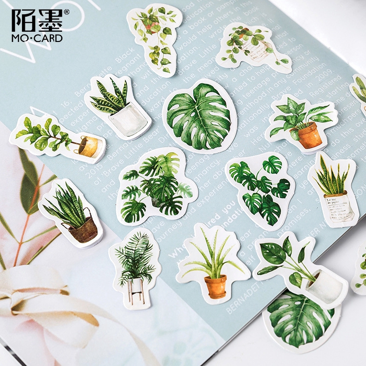 Set 45 Miếng Dán Trang Trí Sổ Tay Họa Tiết Dễ Thương