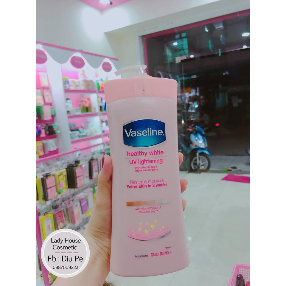 Sữa Dưỡng Thể Vaseline Healthy White Lightening Visible Fairness Lotion