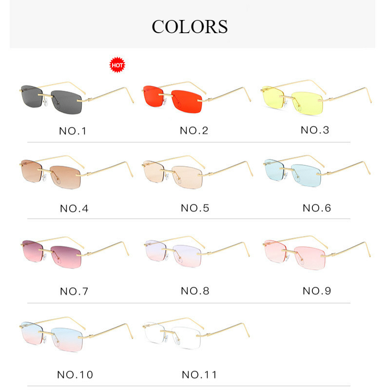 Kính mát không viền thời trang cổ điển cho nữ