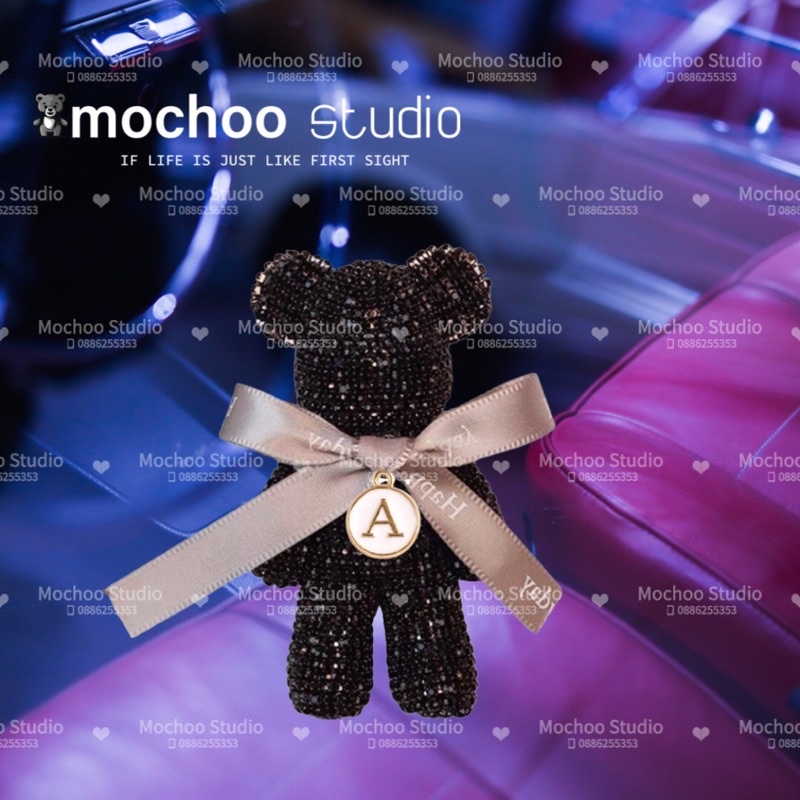 Cài Cửa Gió Ô tô Nước Hoa Oto Gấu Mochoo Studio Gấu Đính Đá Bản Siêu Phụ Kiện Trang Trí Xe Hơi Cao Cấp