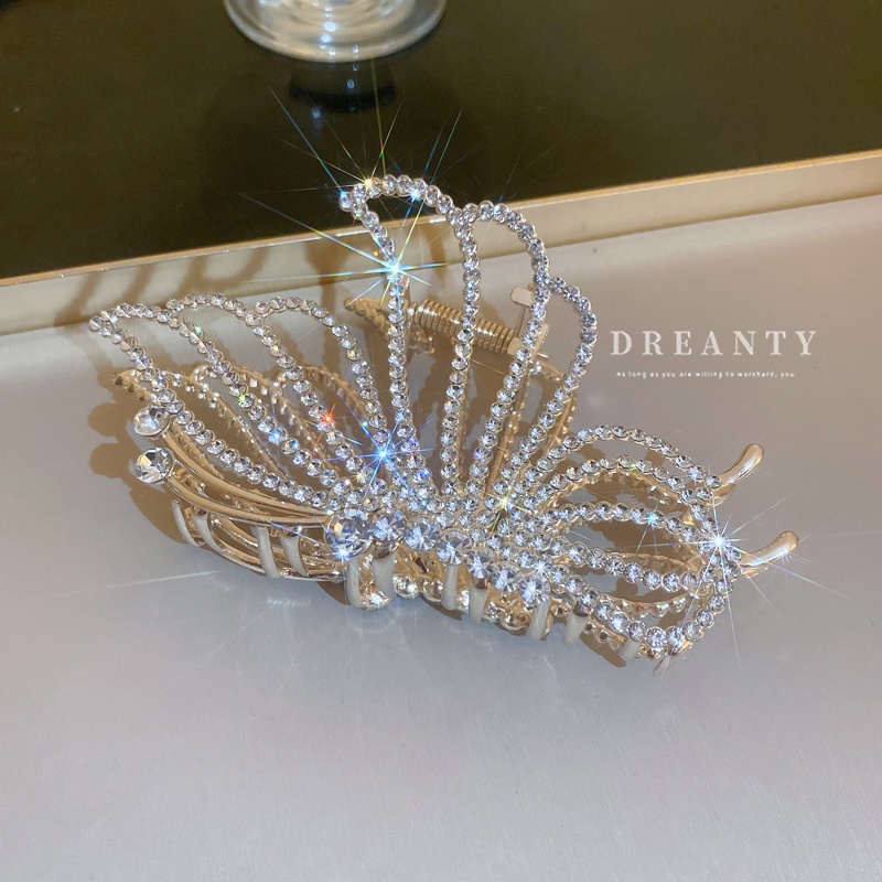 Kẹp Tóc Hình Bướm Đính Kim Cương Giả Phong Cách Pháp Cổ Điển Thời Trang