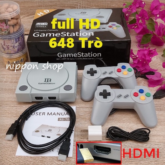 Máy Chơi Game 4 Nút GameStation HDMI 628 trò nes+20 trò ps1