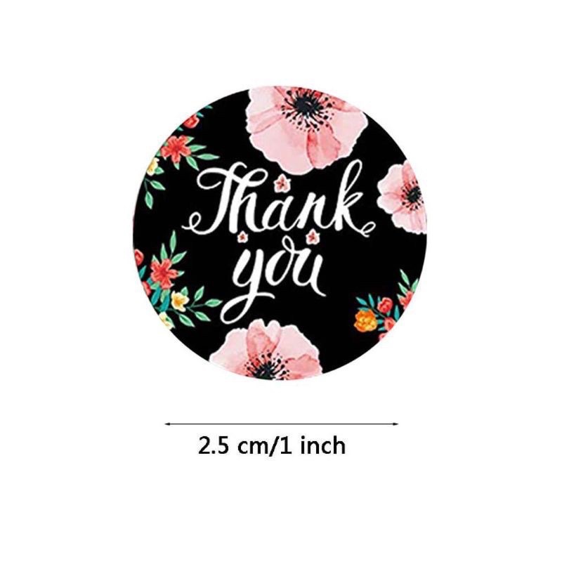 50 Tem Nhãn Dán Sticker Thank you hoạ tiết hoa lá