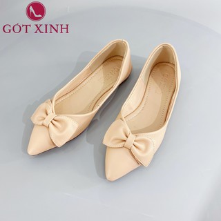 Giày Búp Bê Nơ Gót Xinh GX276 Da Mềm