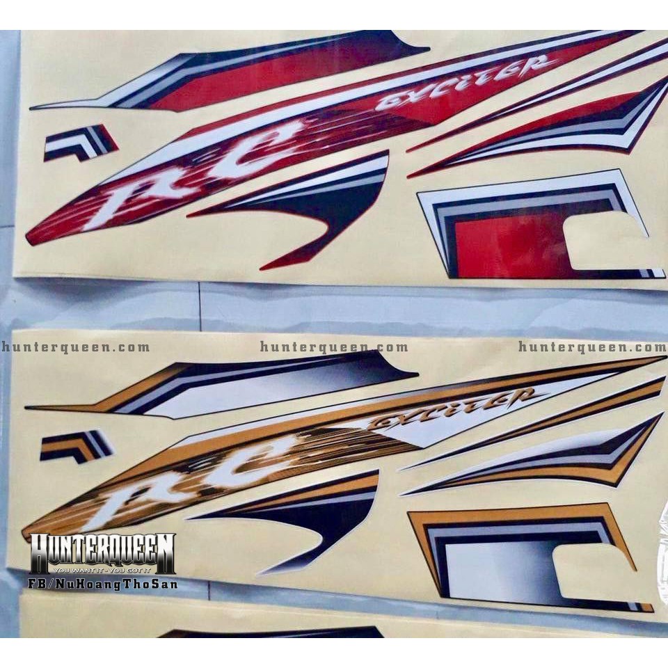 Tem in UV cao cấp. Exciter 135 đời 2006-2009. RC 2006.Tem in UV chất  Decal tem xe ép nhiệt kích thước chuẩn. Chất lượng