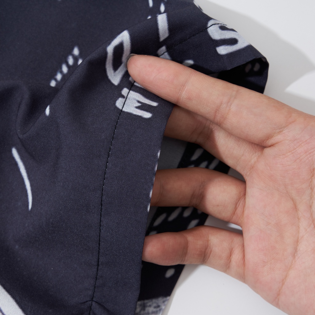 Áo Sơ Mi Cộc Tay Cuban Shirt Họa Tiết DIST nam ATINO vải lụa form regular SM1.4530