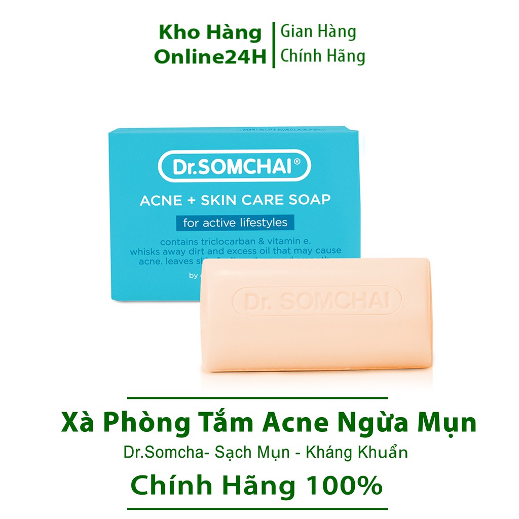 [ Dr.SOMCHAI ] Xà phòng tắm thái lan ngăn ngừa mụn Acne &amp; Skin Care Soap for Active Lifestyles 80g