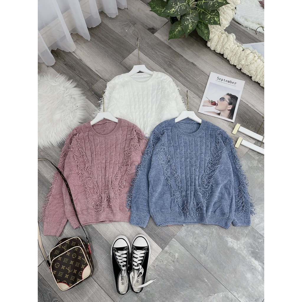 Áo len nữ thổ cẩm xinh xắn phong cách trẻ trung kiểu dáng Hàn quốc Hàng Loại 1 | BigBuy360 - bigbuy360.vn