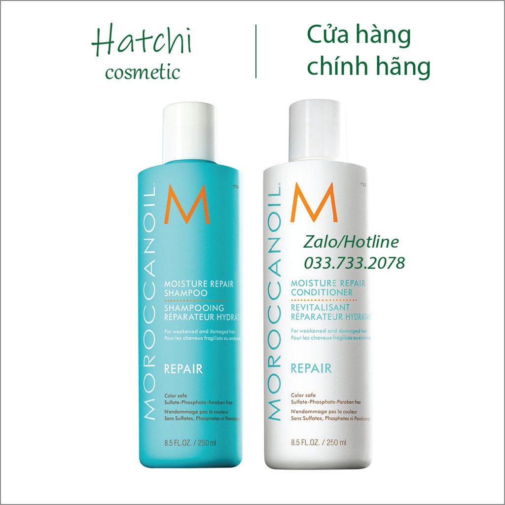 Bộ Dầu Gội Dầu Xả Phục Hồi Độ Ẩm Moroccanoil Repair 250ML