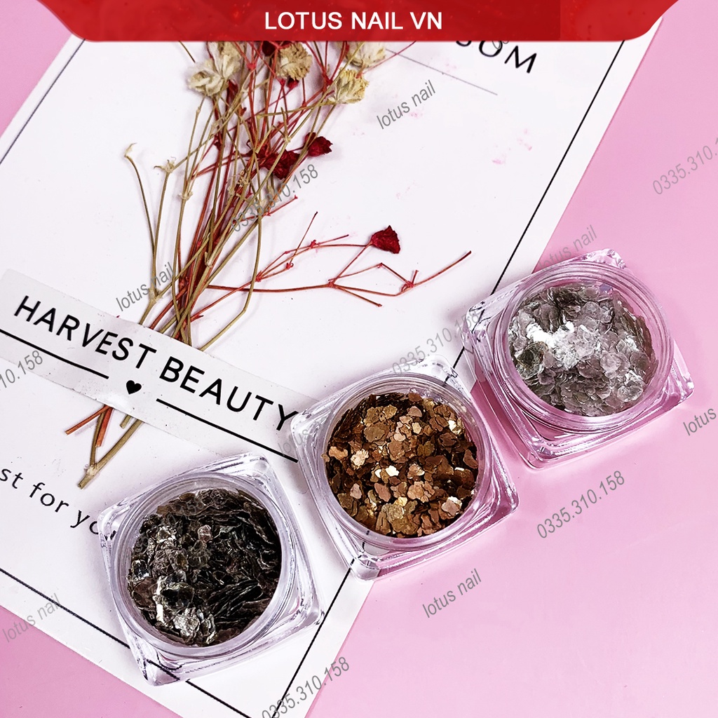 Set phụ kiện nail, vảy cá trang trí móng 6 màu