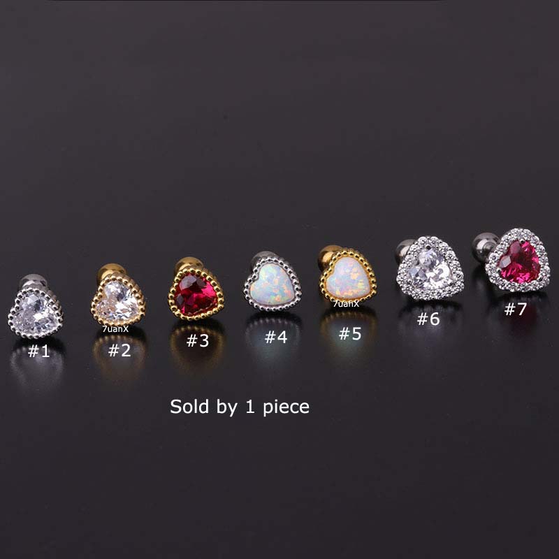 Bông tai mặt hình trái tim thời trang 16 gauge