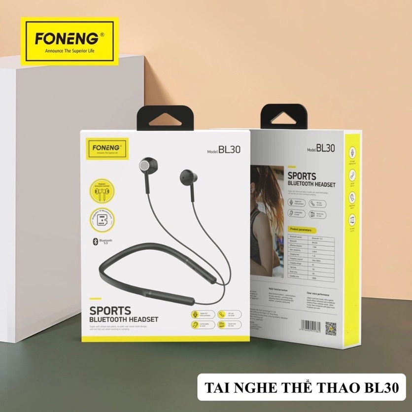 Tai nghe FONENG Bluetooth Thể Thao BL30 Chính hãng BH 12 tháng Pin 12 giờ sử dụng