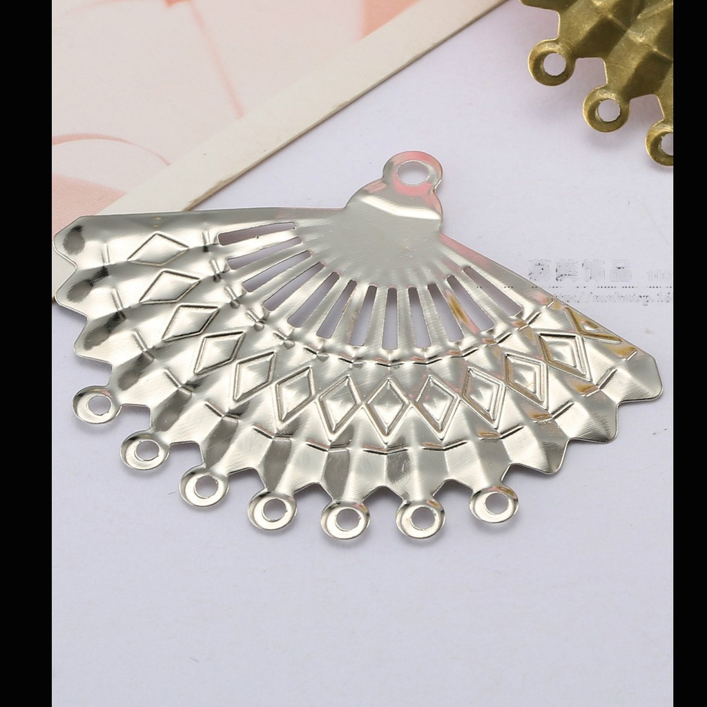 1 phiến họa tiết quạt 57*44mm nguyên liệu làm trâm làm trang sức cổ trang