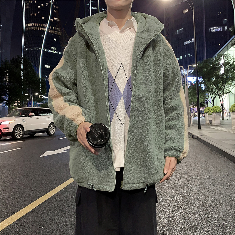 Áo Khoác Lông Cừu Dáng Rộng Có Mũ Trùm Xinh Xắn | BigBuy360 - bigbuy360.vn