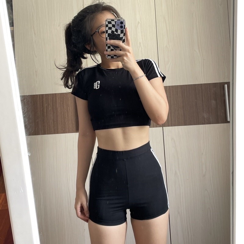 Áo tập croptop thể thao gym Yoga nư chất vải cotton cao cấp, form ôm body, đẹp, chất vải mềm, nhẹ và co dãn tốt