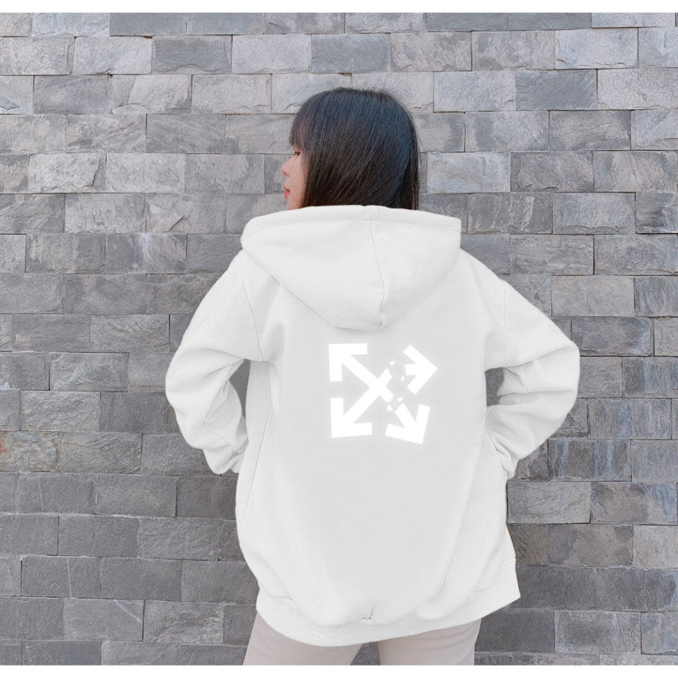 Áo Khoác Nỉ Hoodie Phản Quang Off White PQ35KN