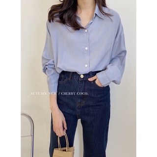 Áo sơ mi voan lụa dáng rộng 90201 CHERRYCOCO