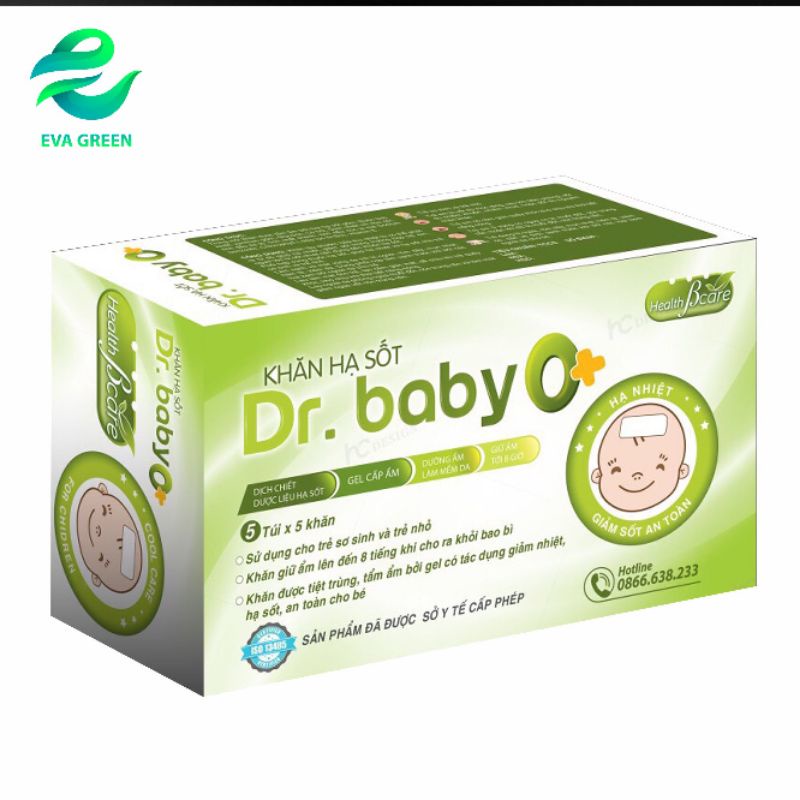 Khăn Hạ Sốt Dr.Baby, Hộp 25 miếng