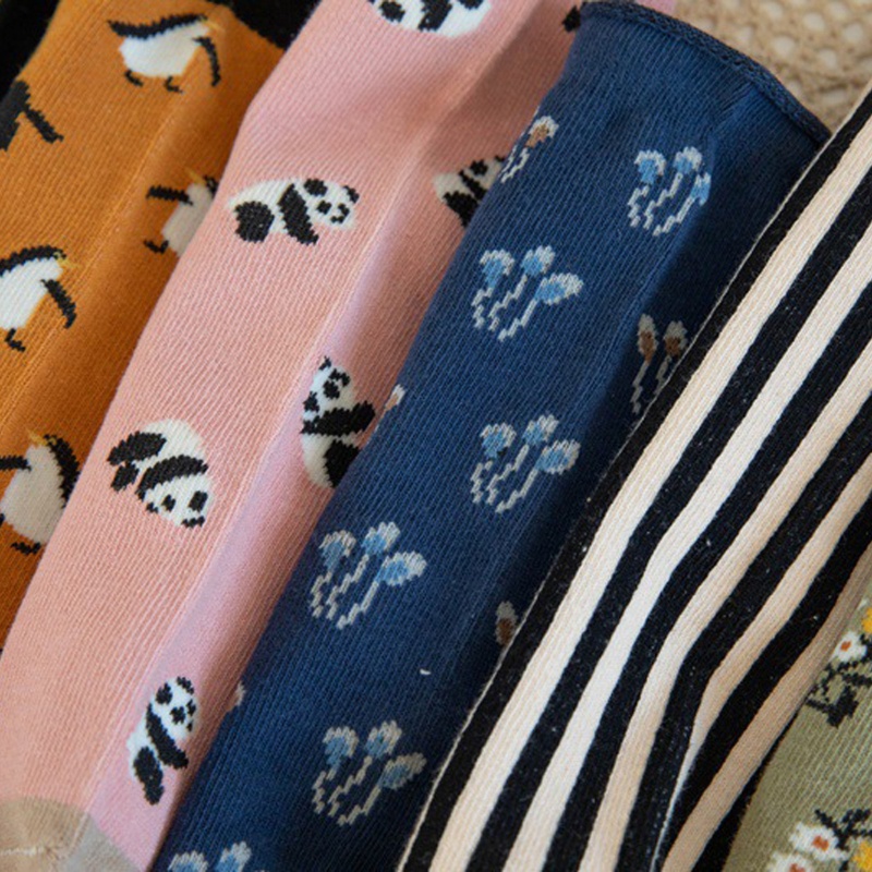 Vớ Cotton Mềm Cao Đến Đầu Gối Màu Kẹo Ngọt In Họa Tiết Dễ Thương Dành Cho Bé Trai Bé Gái Sơ Sinh