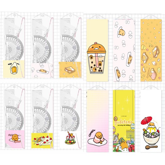 Bộ eke thước kẻ trứng lười EKI32 bộ eke gudetama cute bộ eke dễ thương