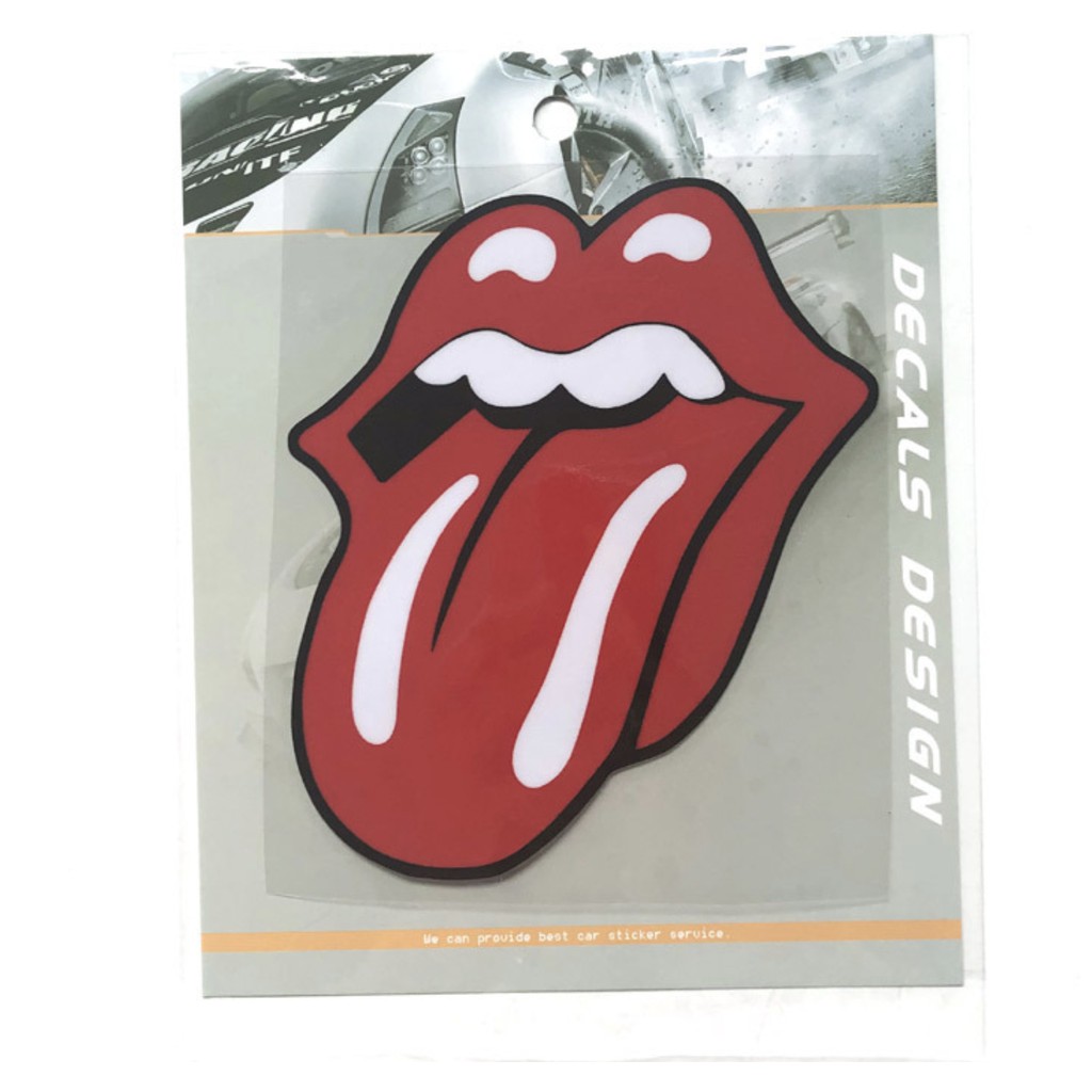 Sticker transfer hình dán trang trí Xe hơi Ô tô Sticker Factory - MÔI LÈ LƯỠI ĐỎ size 11X12cm