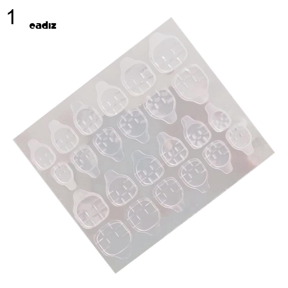 [Hàng mới về] Tờ 24 miếng dán keo đánh bóng móng tay 2 mặt bằng nhựa trong suốt