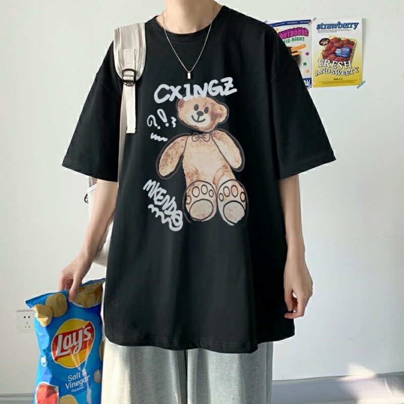Áo thun nam nữ , áo phông chất cotton in hình con gấu