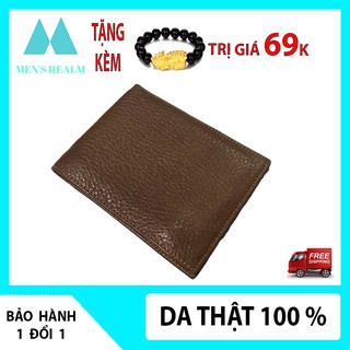 Ví Nam Da Bò Cao Cấp MEN'S  REALM [TẶNG VÒNG TỲ HƯU TÀI LỘC giá trị 69k] - Ví Da Nam đẹp
