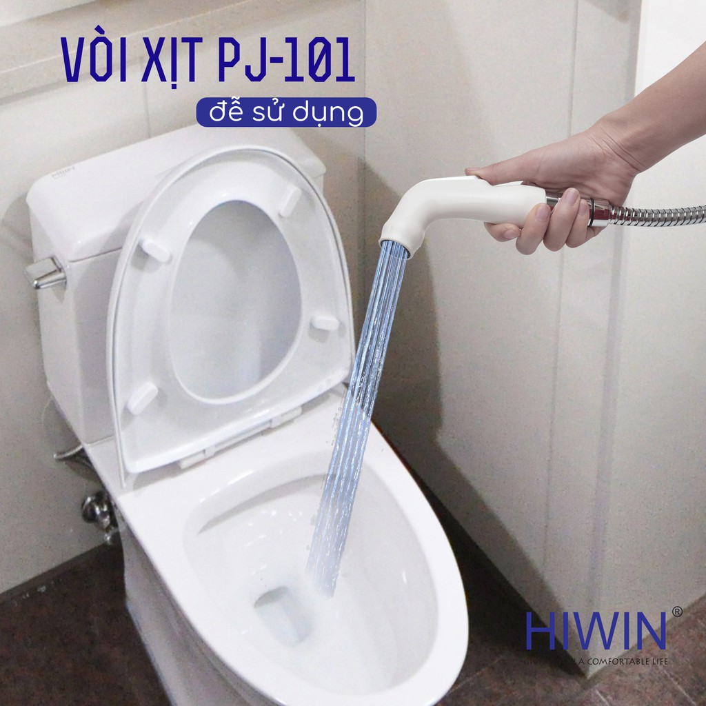 Vòi xịt vệ sinh đa năng nhựa ABS trắng sứ cao cấp Hiwin PJF-101W