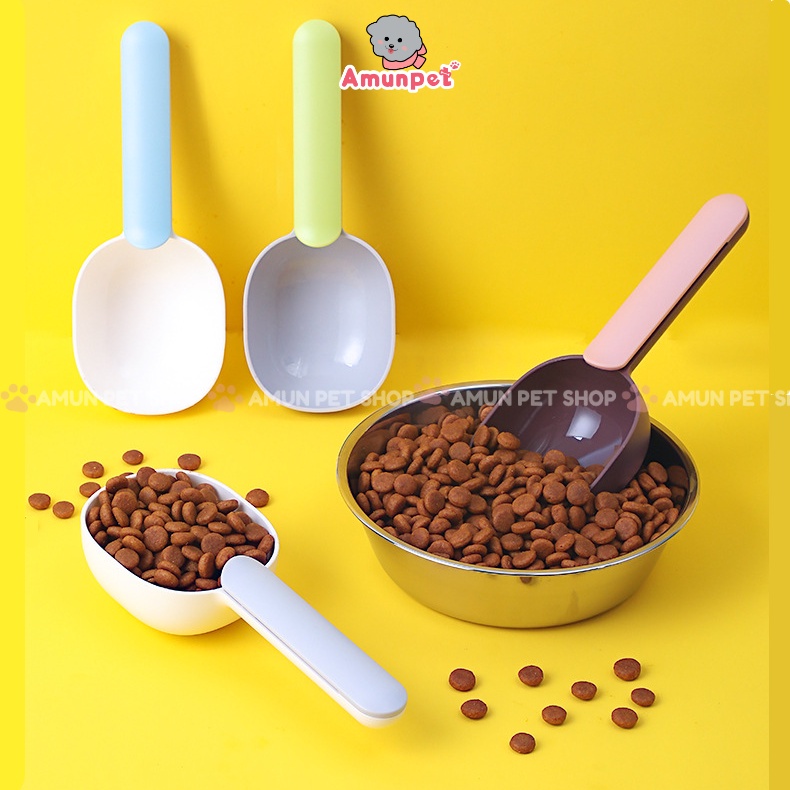 Muỗng Múc Hạt Cho Chó Mèo Thìa/Xẻng Xúc Hạt Thức Ăn Khô Cho Thú Cưng Nhiều Màu Cao Cấp Cực Dễ Thương Amun Pet