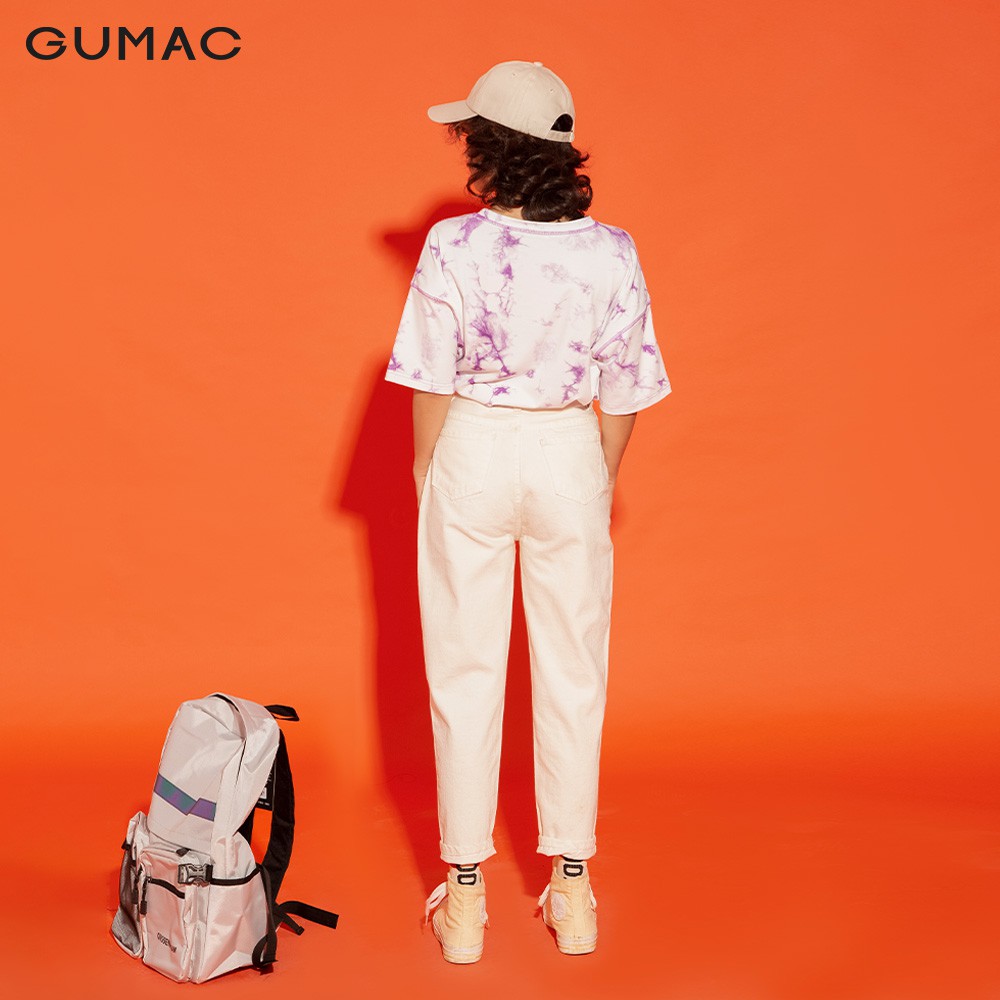 Quần Baggy nữ chạy gân GUMAC màu trắng, đủ size, thiết kế basic, phong cách Hàn Quốc, năng động, trẻ trung QJA12186 | BigBuy360 - bigbuy360.vn