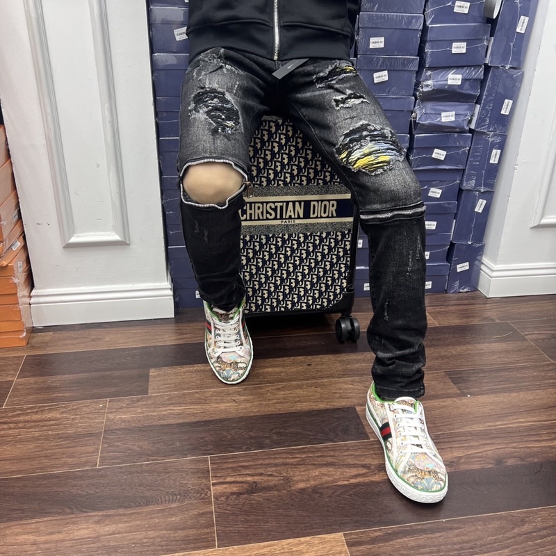 Quần Biker Vá Màu Khoá Gối