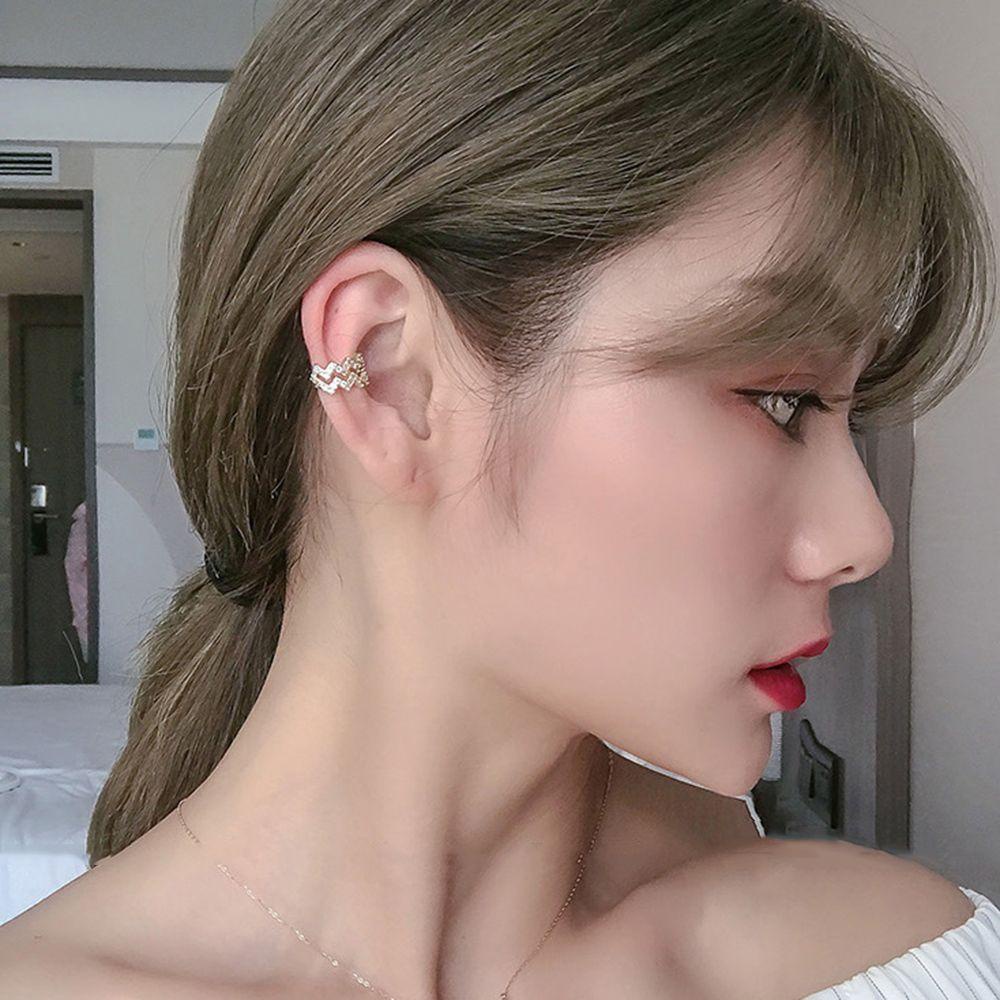 Khuyên Tai Dạng Kẹp Họa Tiết Gợn Sóng Thời Trang Sang Trọng Cho Nữ MXMUSTY|Khuyên Đeo Vành Tai Thời Trang Cá Tính Cho Nữ