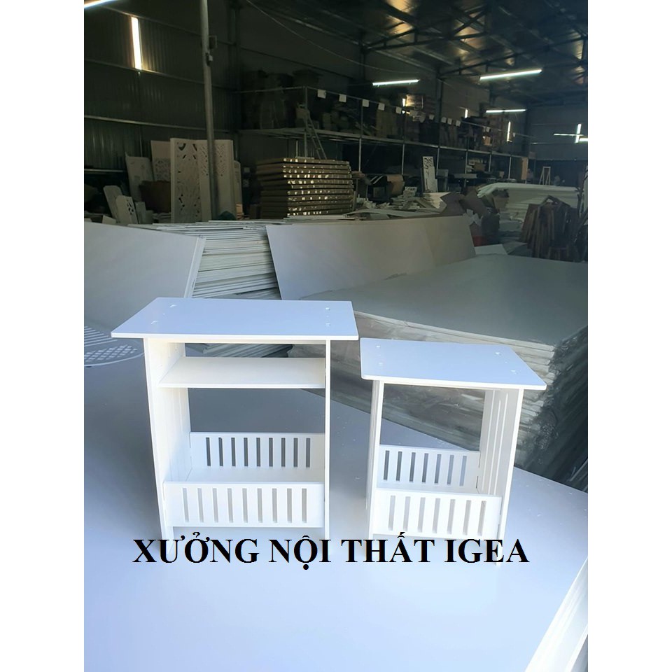 Bàn trà Gỗ vuông hiện đại đầu giường chống nước phòng khách/ngủ IG376 | BigBuy360 - bigbuy360.vn