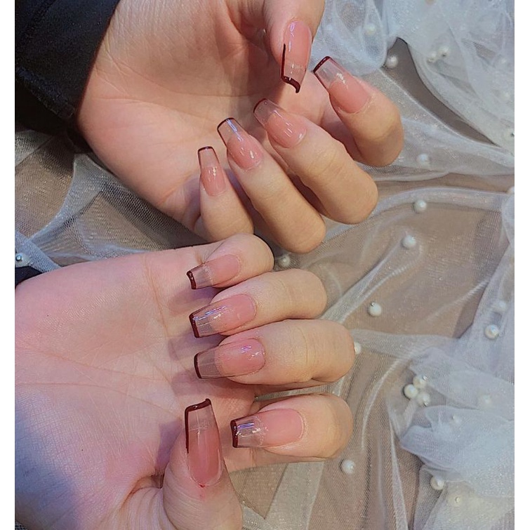 Móng giả_nail box móng thiết kế sơn trơn đơn giản