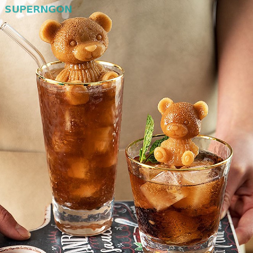 Khuôn Silicon Làm Đá Hình Gấu Hoạt Hình 3D Dễ Sử Dụng