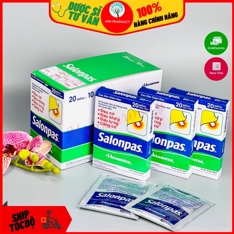 HỘP CAO DÁN SALONPAS 20 MIẾNG - Minpharmacy