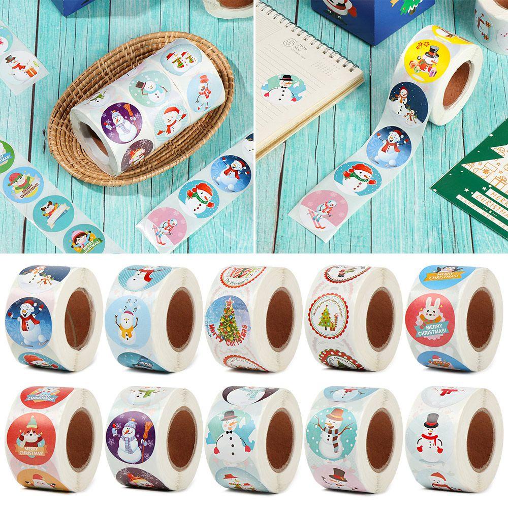 LONTIME Cuộn 500 Sticker Dán Trang Trí Giáng Sinh